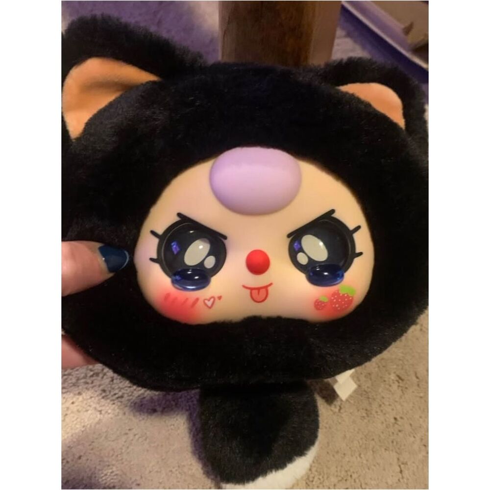 Baby Three Lucky Cat Zipper Bag Series in Black